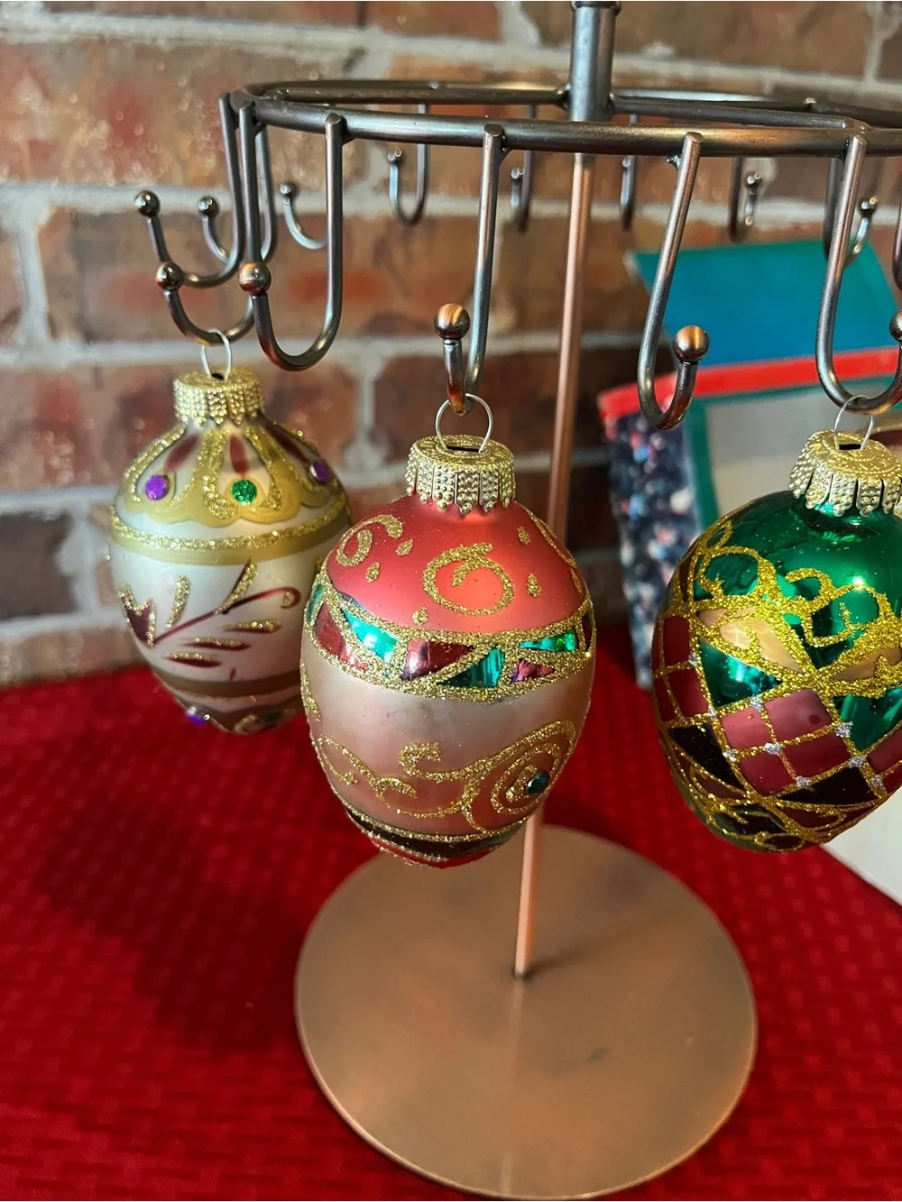 Midwestern Home Products Glass Ornaments Set of 4 with box